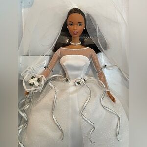 Barbie Blushing Bride Doll with White and Blue Accents